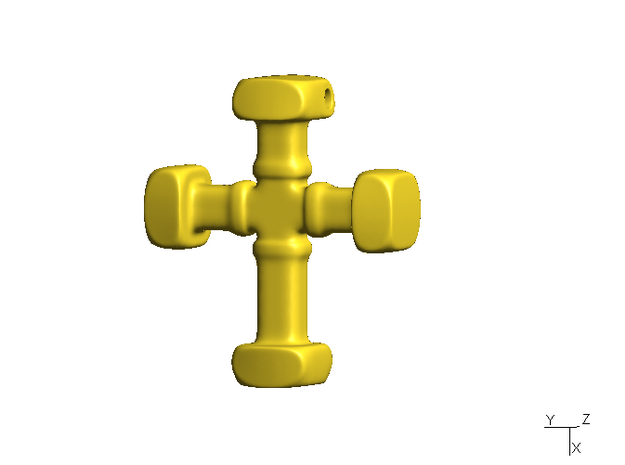 Cross, type A - small in Polished Gold Steel