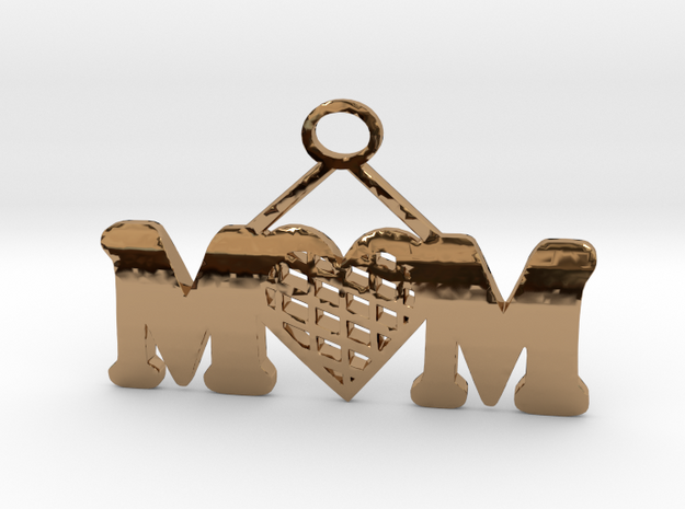 Mom Pendant in Polished Brass