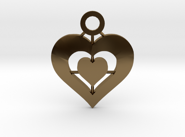 Heart Pendant in Polished Bronze