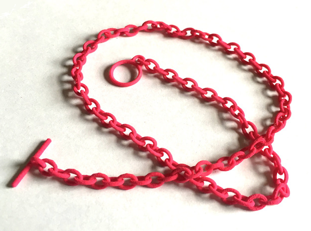 Basic Oval Chain - 22in in Pink Processed Versatile Plastic