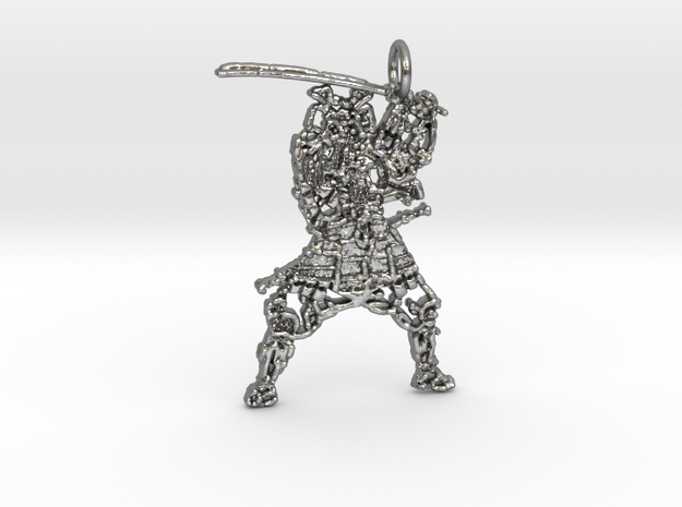 Samurai Pendant in Natural Silver