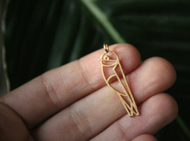 Swallow Pendant in Polished Brass