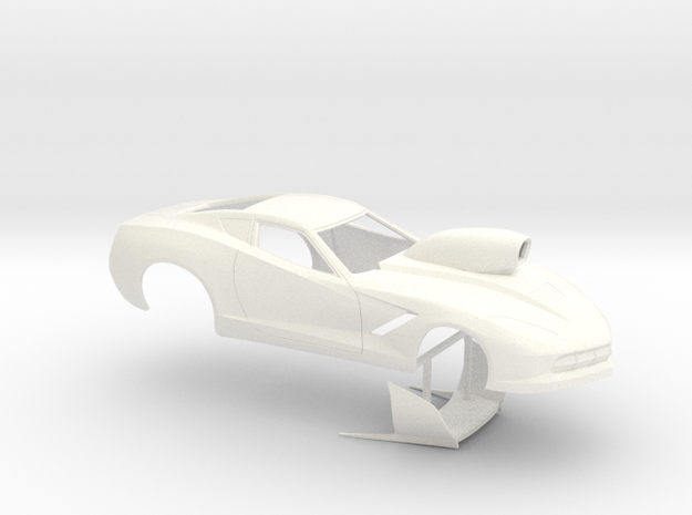 1/32 2014 Pro Mod Corvette in White Processed Versatile Plastic