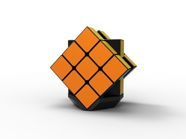 Rubiks Cube Stand v2 in Black Natural Versatile Plastic