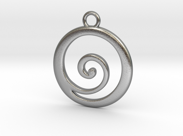 Koru Pendant in Natural Silver