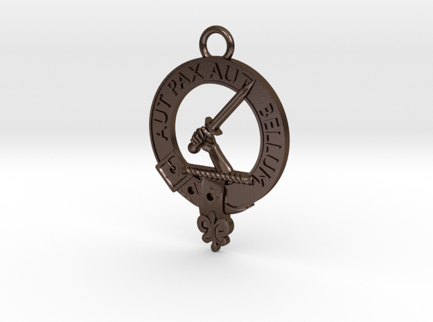 Clan Gunn key fob in Polished Bronze Steel