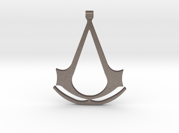 Assassins Creed Pendant in Polished Bronzed Silver Steel