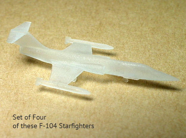 4x 1/350 scale F-104 Starfighter with Gear Down in Tan Fine Detail Plastic