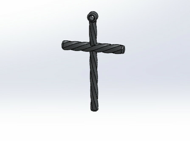 Twisted Cross in Polished Silver