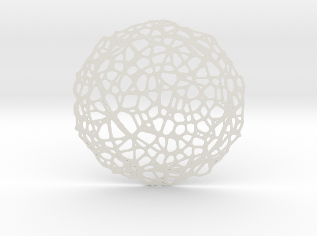 Drink coaster - Voronoi #5 (8 cm) in White Natural Versatile Plastic