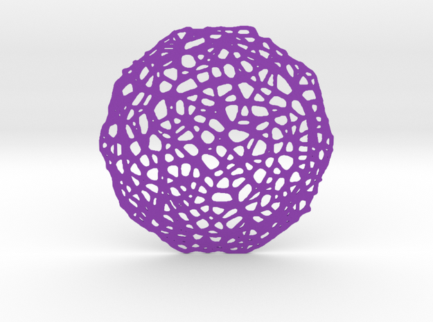 Drink coaster - Voronoi #7 (8 cm) in Purple Processed Versatile Plastic