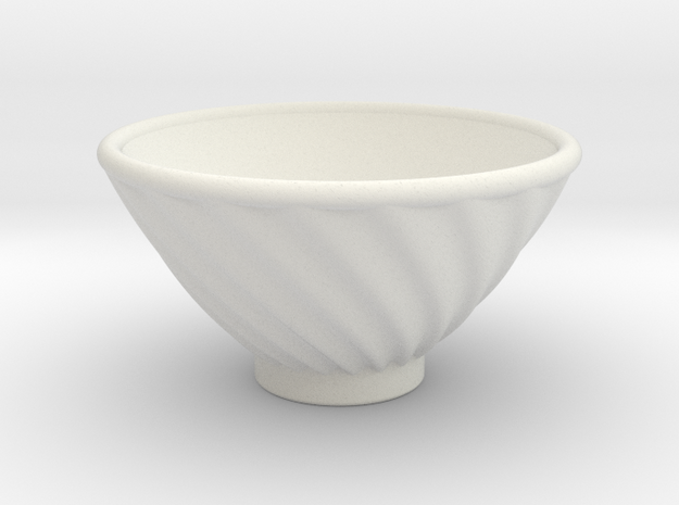 DRAW bowl - ceramic spiral ridged in White Natural Versatile Plastic