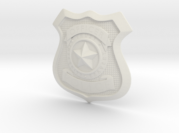 Zootopia Police Officer Badge in White Natural Versatile Plastic