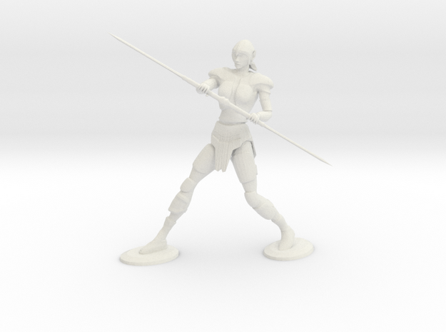Armored Female Elf  in White Natural Versatile Plastic: Medium