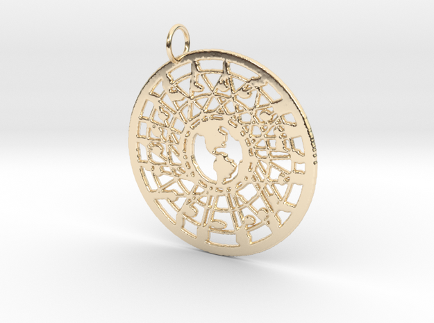 'Our World' Pendant in 14k Gold Plated Brass