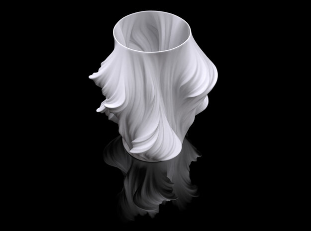 Julia Vase #011 - Heatwave in White Natural Versatile Plastic