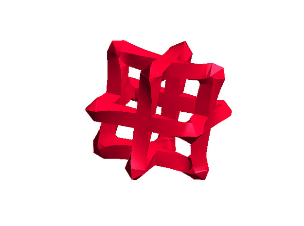 Mesh Cube - big in Red Processed Versatile Plastic