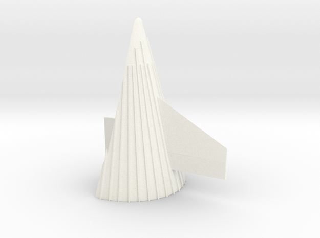 1/48 Saturn V fin Fairing with scale-correct fin in White Processed Versatile Plastic