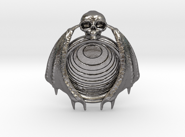 Bat Skull Eye pendant in Polished Nickel Steel