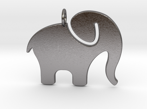 Elephant Pendant in Polished Nickel Steel
