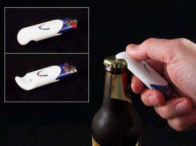 Bic case - Bottle opener - "beluga" in White Processed Versatile Plastic