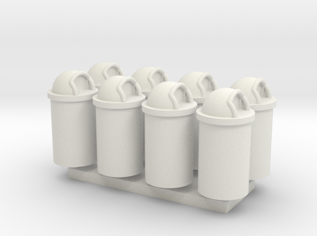 MOF Trash Can 55 Gal(8)[72-1] in White Natural Versatile Plastic