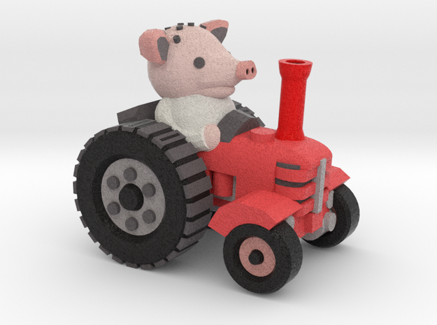 Peter the piglet and his tractor in Full Color Sandstone