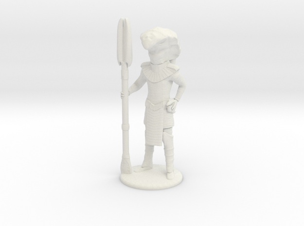 Serpent Guard with Staff and Sidearm - 20mm in White Natural Versatile Plastic
