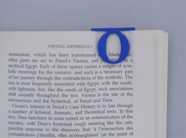 Bookmark Monogram. Initial / Letter  O in Blue Processed Versatile Plastic