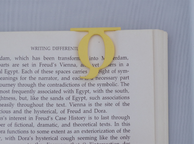 Bookmark Monogram. Initial / Letter Q              in Yellow Processed Versatile Plastic
