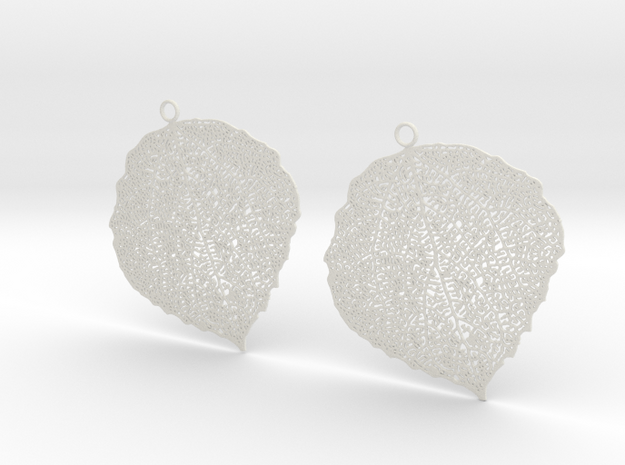 Leaf earrings in White Natural Versatile Plastic