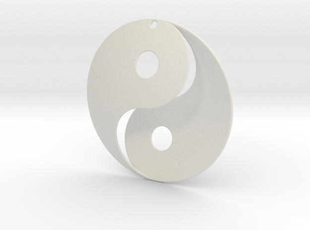 Yin Yang Pendant in White Natural Versatile Plastic