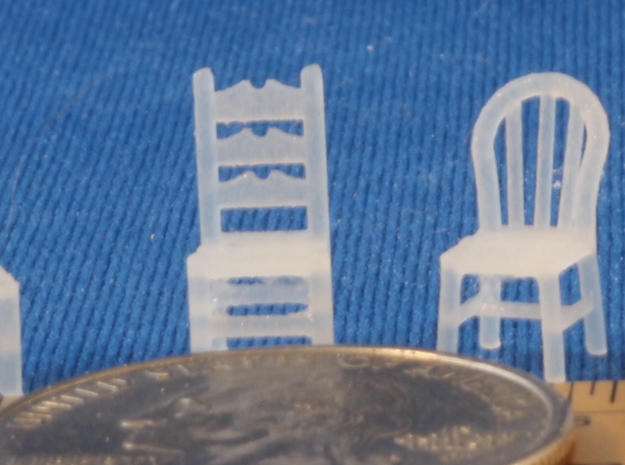 Assorted Chairs HO Scale in Smooth Fine Detail Plastic