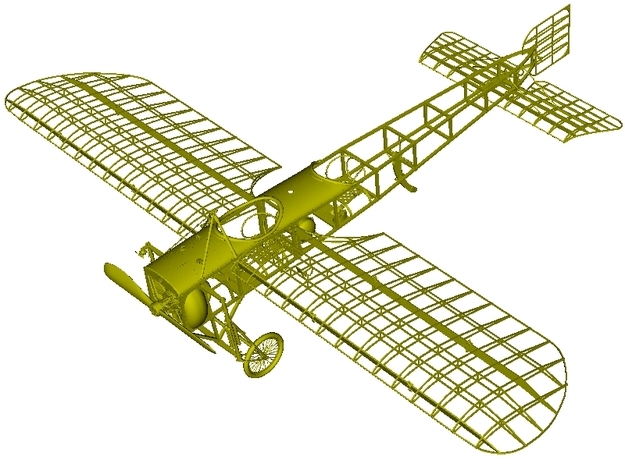 1/15 scale Bleriot XI-2 WWI model kit #4 of 4 in Smooth Fine Detail Plastic