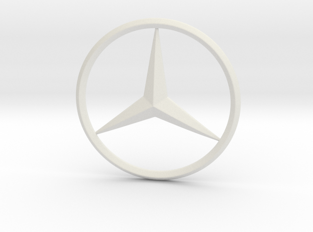 Mercedes logo For Printing in White Natural Versatile Plastic