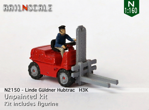 Linde Güldner Hubtrac H3K mit Fahrer (N 1:160) in Tan Fine Detail Plastic