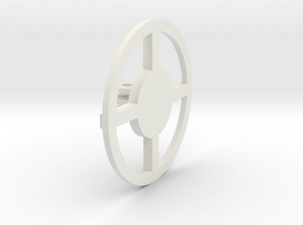 Round Base 3 Prong 01 in White Natural Versatile Plastic