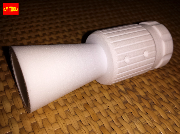 ROTJ Flash Hider (Pro Version NOCUT barrel) in White Processed Versatile Plastic