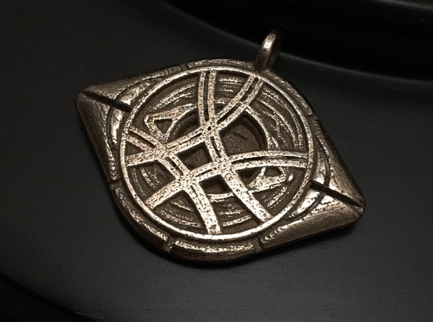 Eye Of Agamotto Keychain in Polished Bronzed Silver Steel