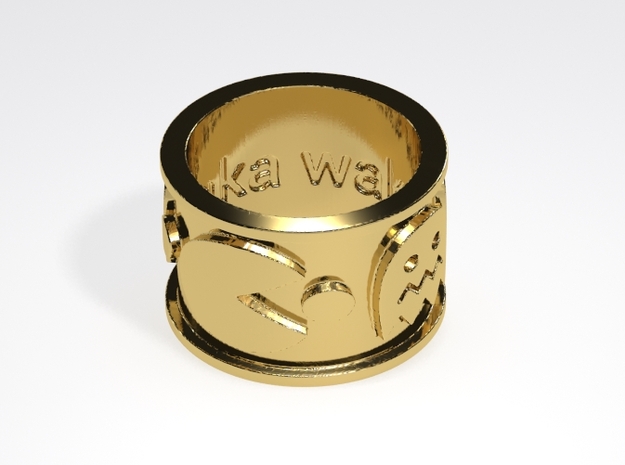 Pac-man inspired Ring Size 7 in Natural Brass
