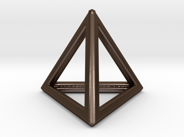 Tetrahedron LG in Polished Bronze Steel