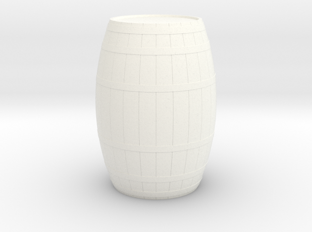 18th Century Barrel (21hx15dia) 1/24 in White Processed Versatile Plastic