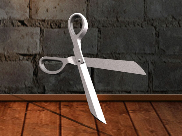 Scissors Pendant in White Natural Versatile Plastic