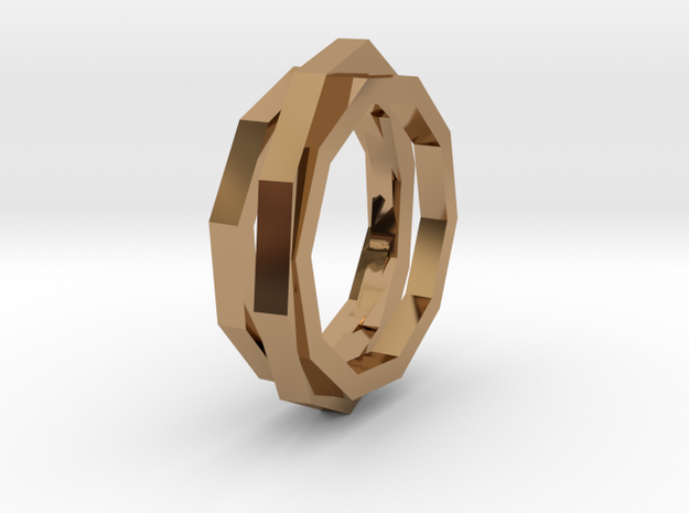faceted ring in Polished Brass