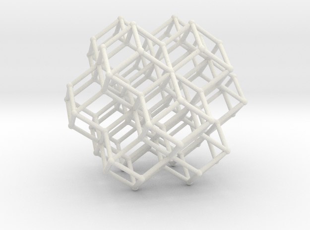 Sacred Geometry RhombicDodeca Honeycomb 50mm  in White Natural Versatile Plastic