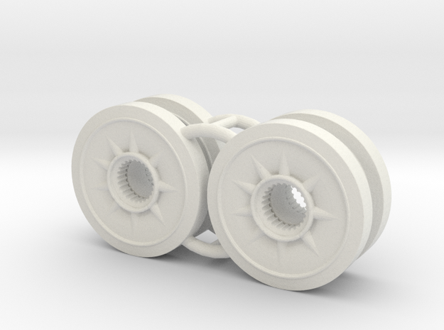 Two 1/16 Pz IV Spare Wheels in White Natural Versatile Plastic