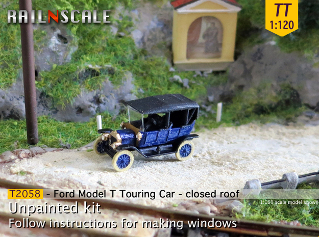 Ford Model T - closed roof (TT 1:120) in Tan Fine Detail Plastic
