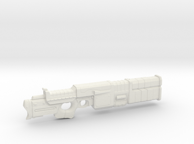 1/6th Scale Railgun MK II Folded in White Natural Versatile Plastic