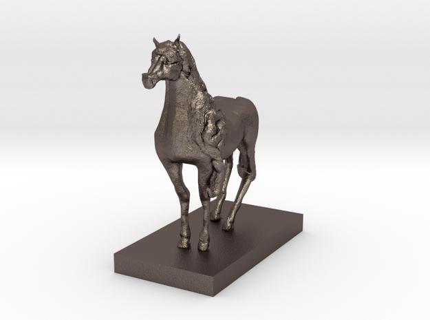 Arabian Horse in Polished Bronzed Silver Steel