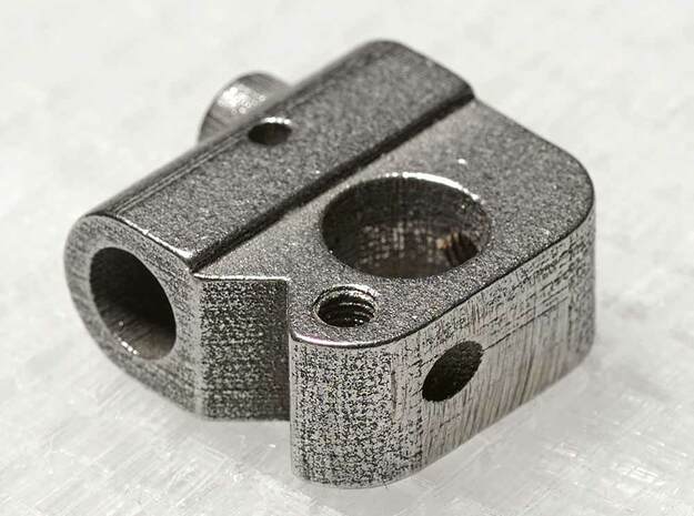 Heater Block right made of Stainless Steel in Polished Bronzed Silver Steel